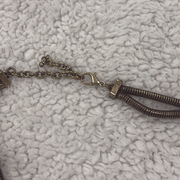 Vintage Sohi Denise gold costume statement necklace with yellow and brown stones - Picture 8 of 14